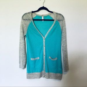 ♥️Xhilaration Mint/Light Grey Cardigan sz M